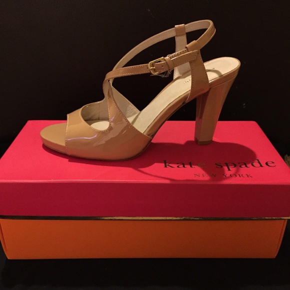 kate spade Shoes - Kate Spade Nude Criss-Cross Heels